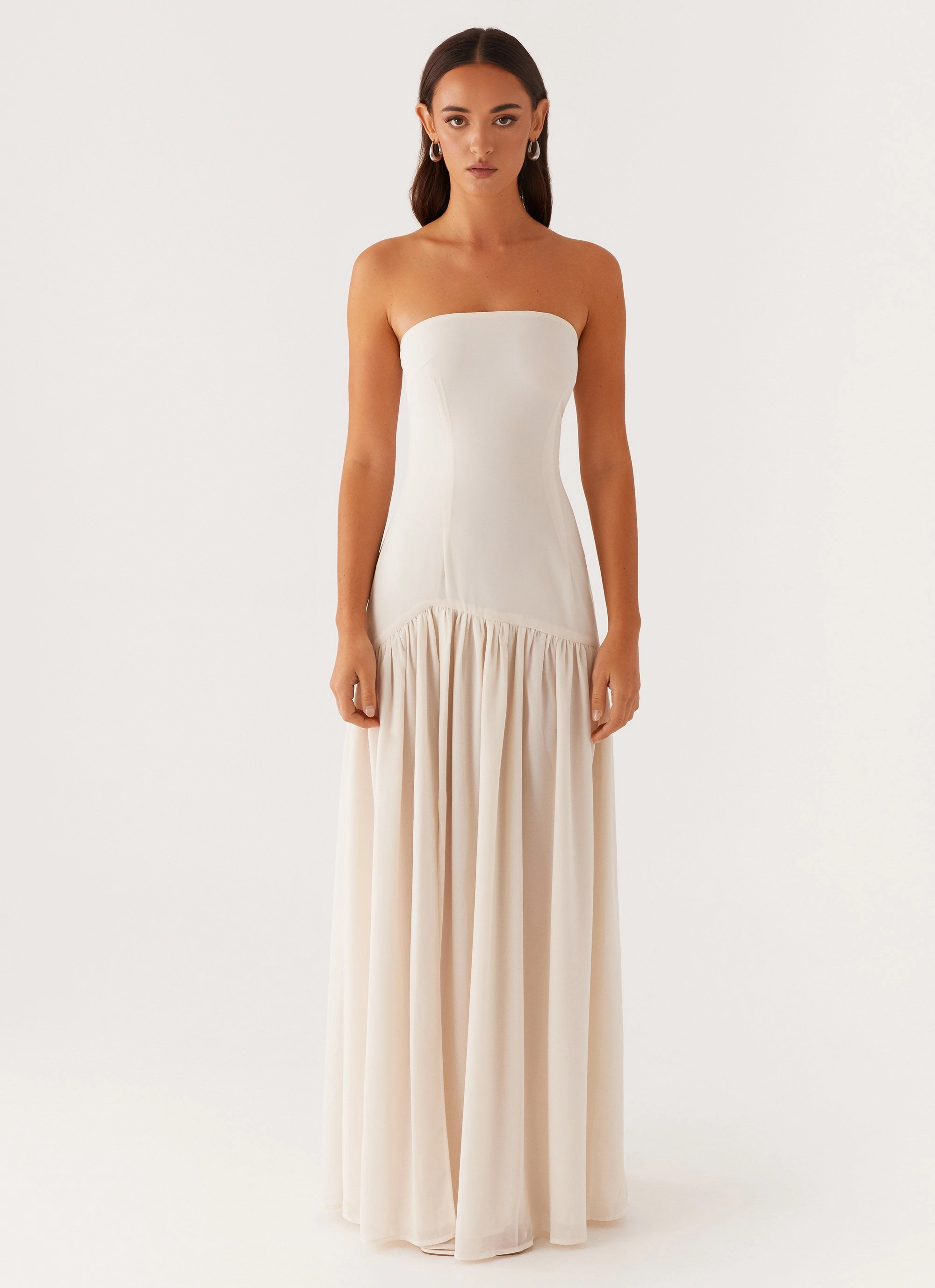 Effortless Comfort Easy Go Eden Strapless Maxi Dress - Ivory