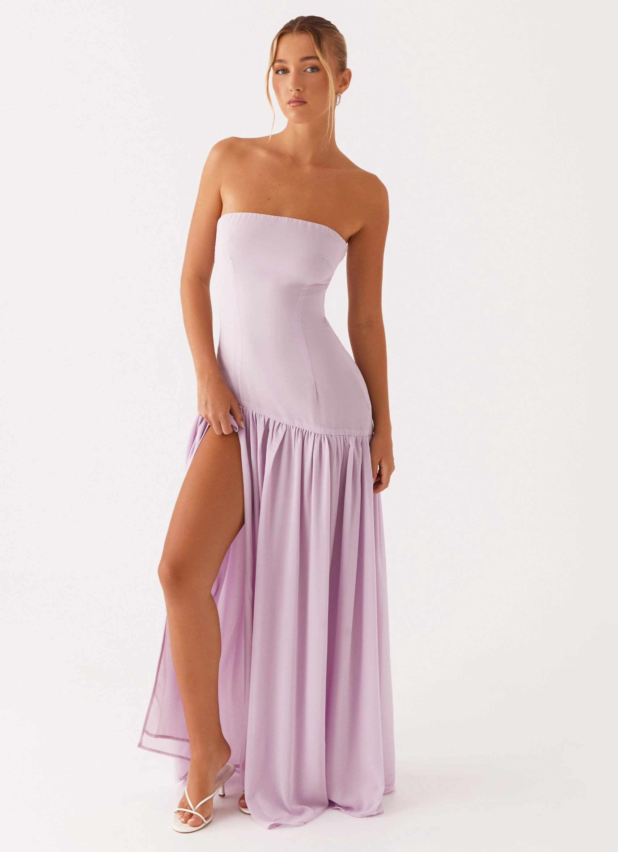 Eden Strapless Maxi Dress - Lilac Tulle Air