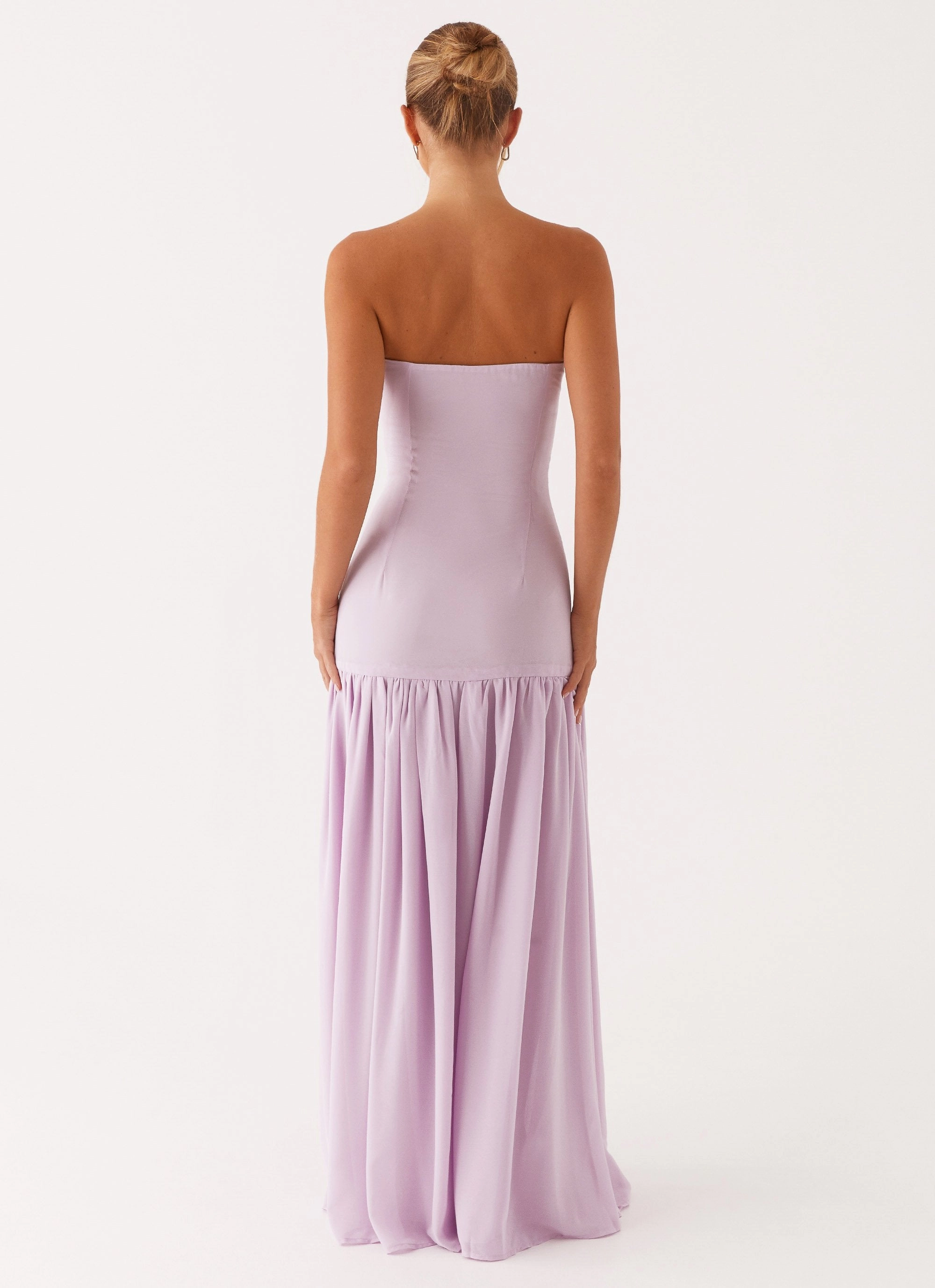 Eden Strapless Maxi Dress - Lilac flowy style