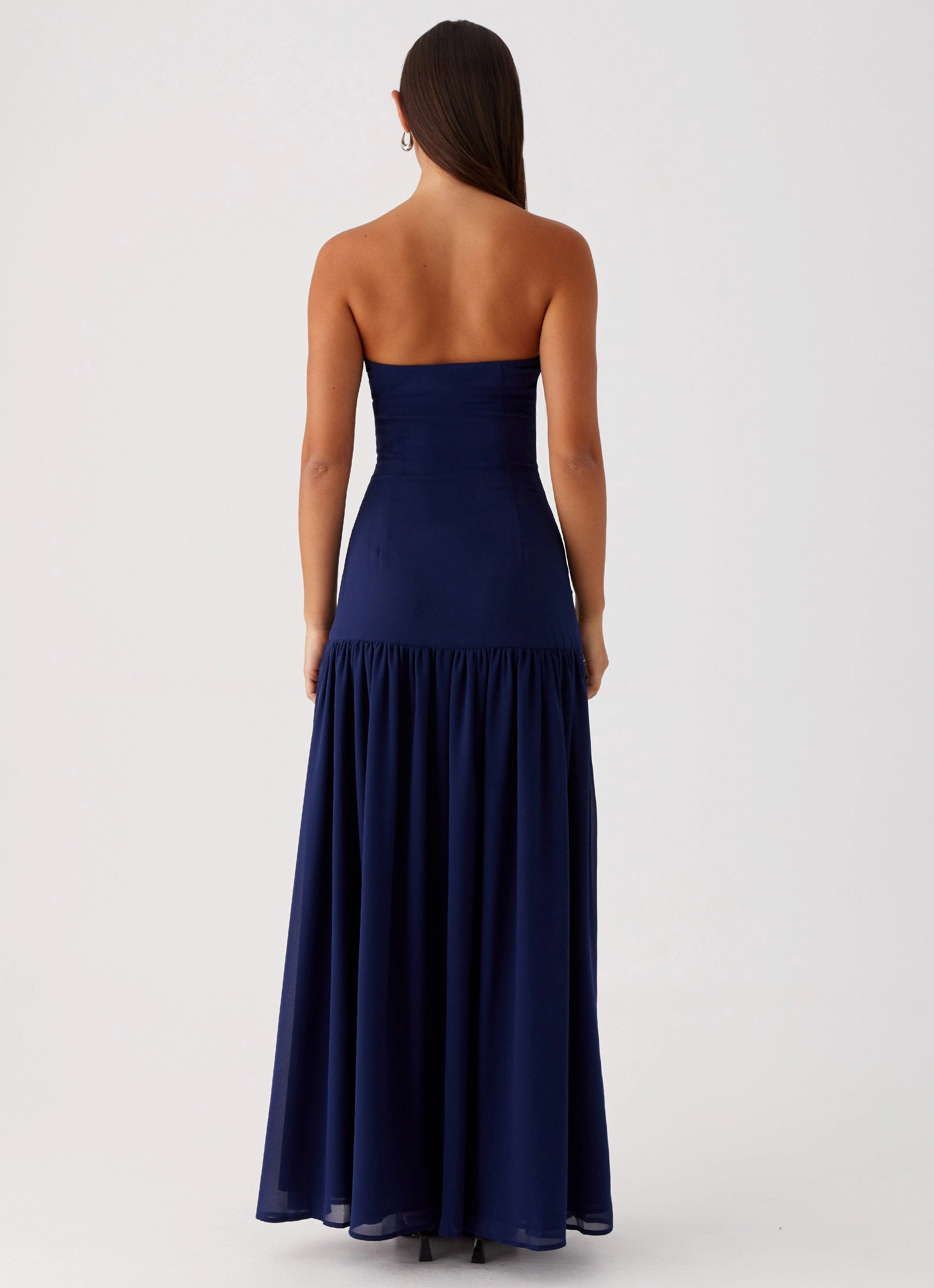 Vibrant Design Modern and Feminine Eden Strapless Maxi Dress - Navy