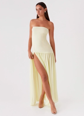 Eden Strapless Maxi Dress - Yellow Warranty-Included