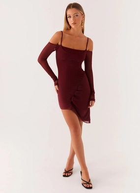 Sascha Mini Dress - Maroon Casual Silhouette