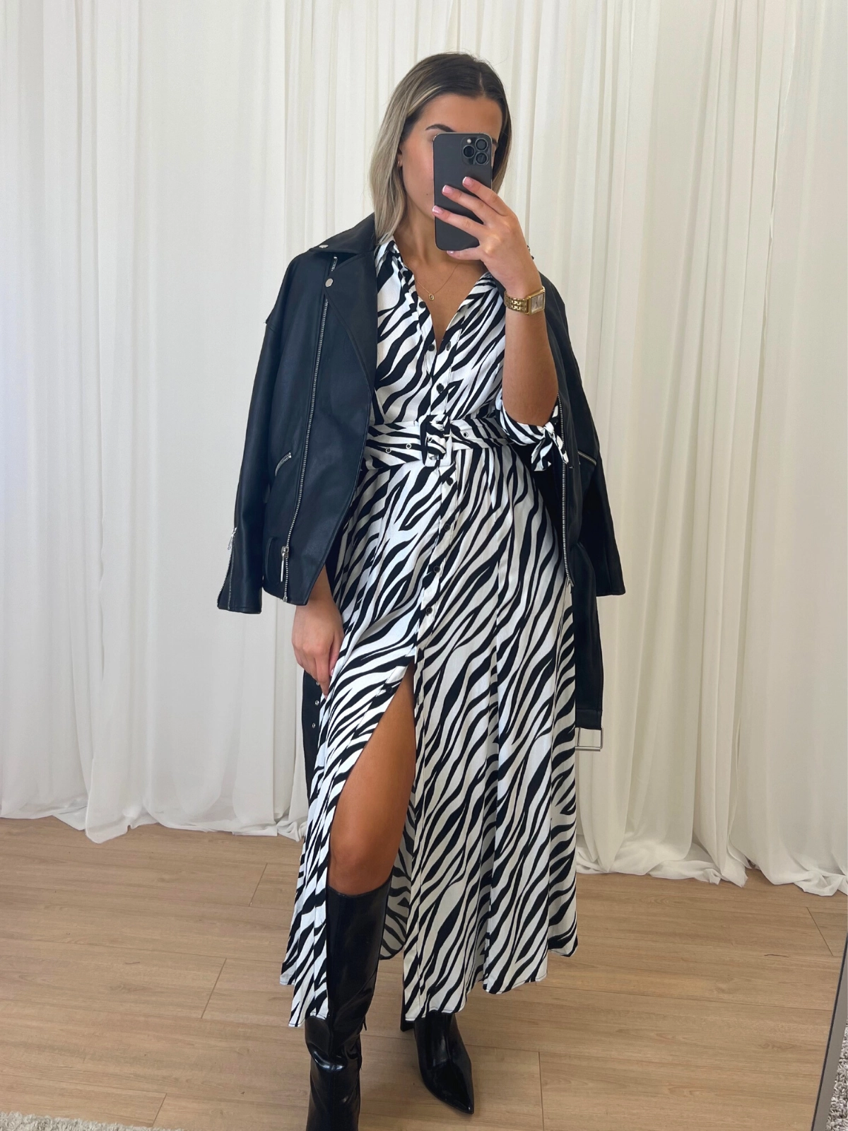 Daphne Belted Shirt Dress / Zebra Print All Look SustainableCotton