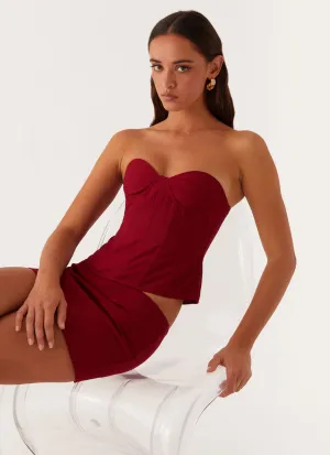 UltraSoftInterior Breathable Tank Armelle Corset Top - Maroon