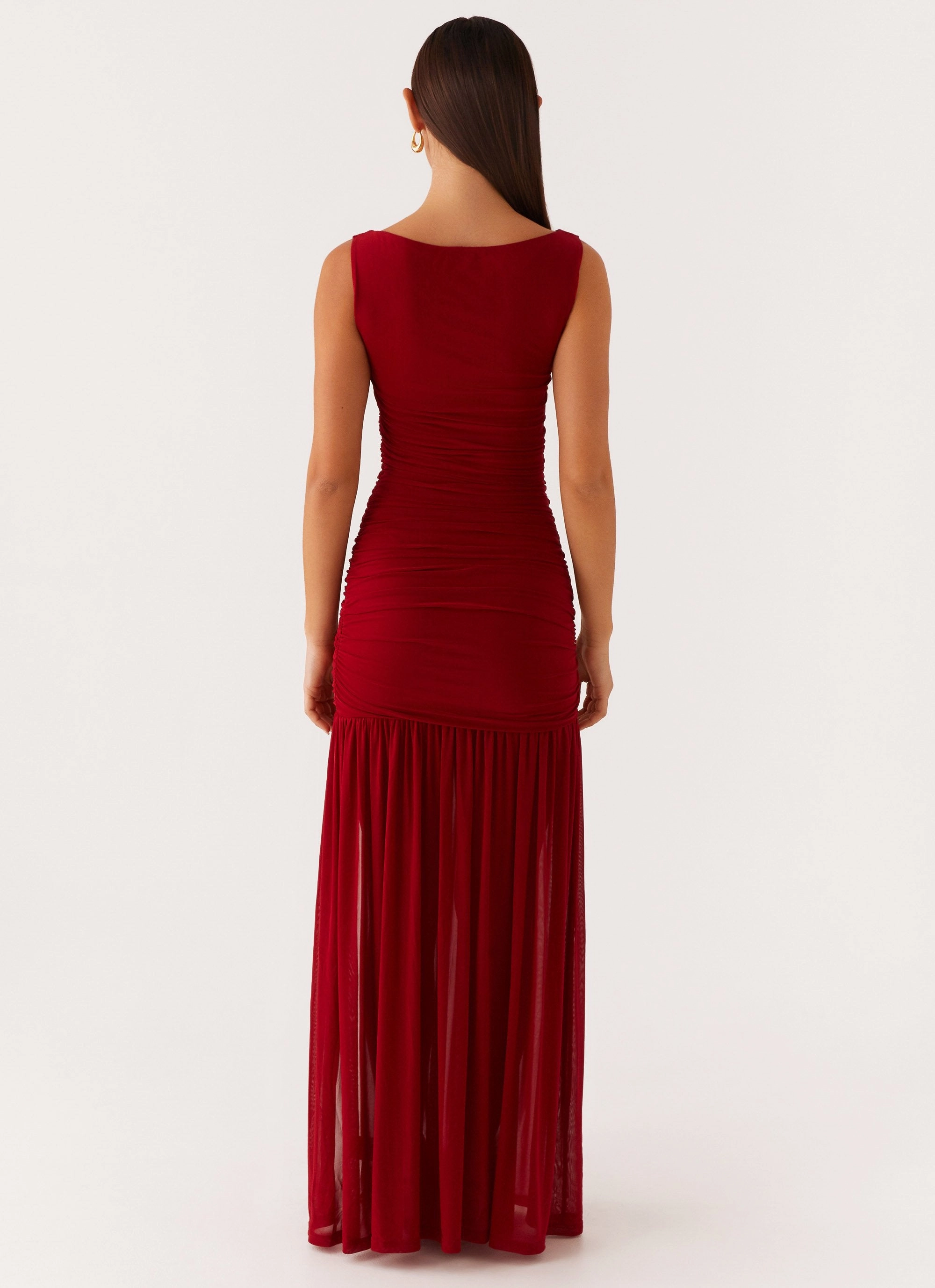 Brunch Glow Sophisticated and Relaxed Manon Maxi Dress - Red