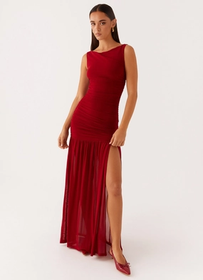 Summer-Season Effortless weekend dress Manon Maxi Dress - Red