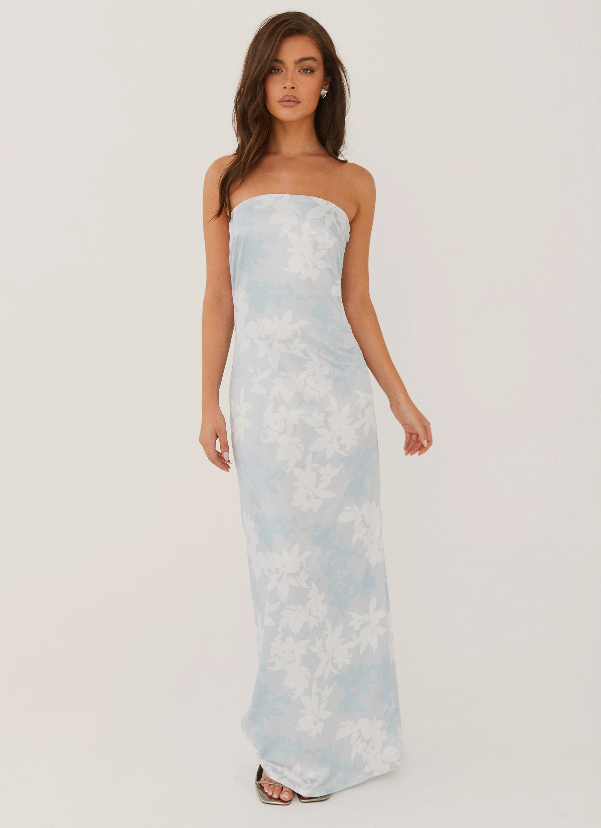 Love Me More Maxi Dress - Blue Blossom Whimsical Mood Delicate Tone