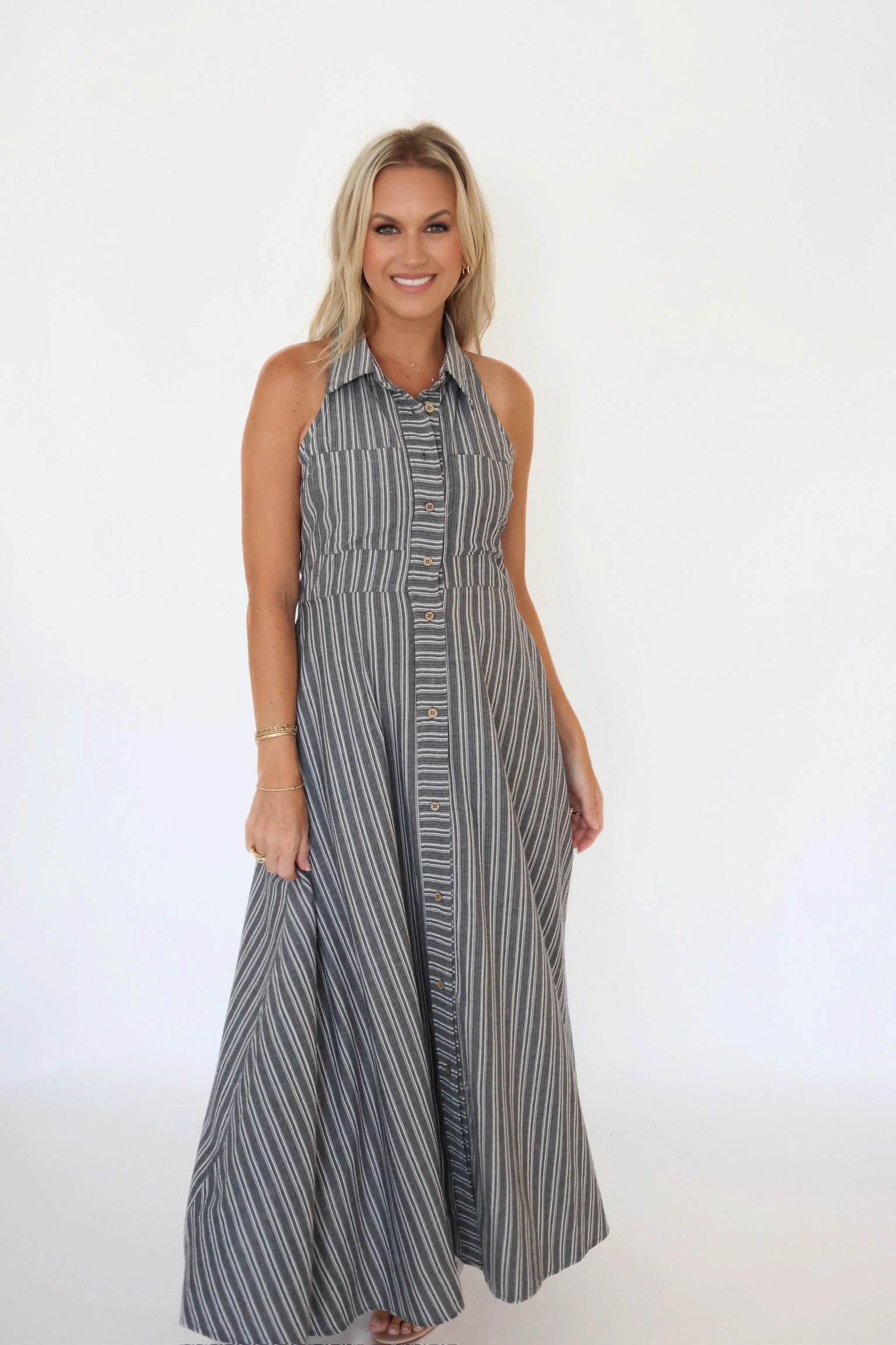 Structured Shoulder Comfortable Look Evett Shirt Dress- Final Sale