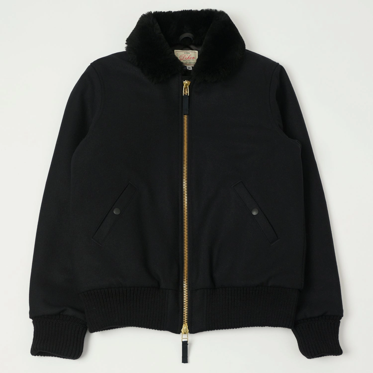 Dehen 1920 Heavy Duty Flyer's Club Jacket - Black Strong Zip