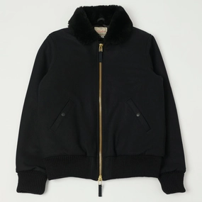 Dehen 1920 Heavy Duty Flyer's Club Jacket - Black Strong Zip