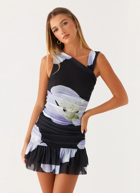 Maverick Mini Dress - Flower Print Smart Fit Wear Matte Look