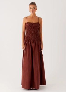 Seasonal Must-Have Soft Composition Brooke Maxi Dress - Chocolate