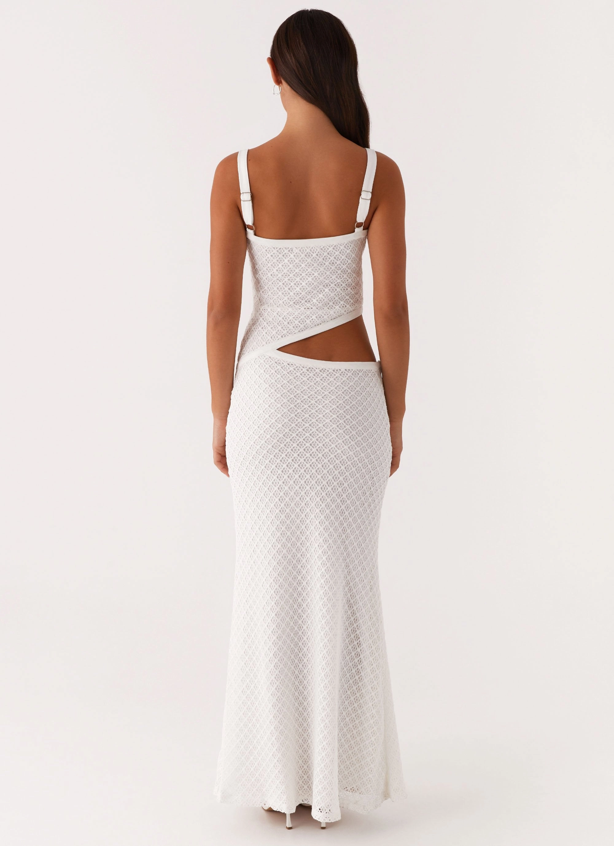 Pure Color Bridal-Shower Jocelyn Maxi Dress - White Crochet