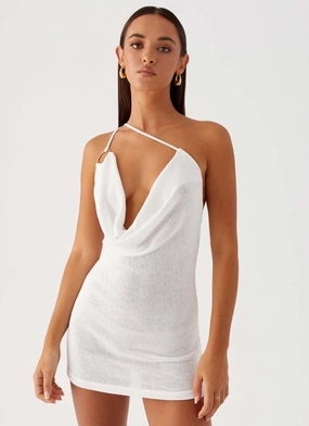 Bohemian Bliss Mini Dress - Ivory Gentle Fit Printed-Lining