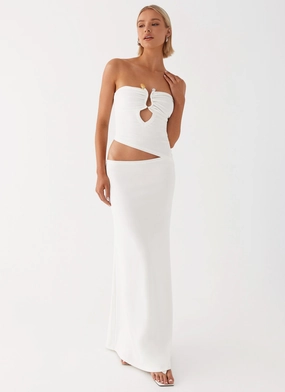 Wild Roses Maxi Dress - White Casual Core Scandi Light