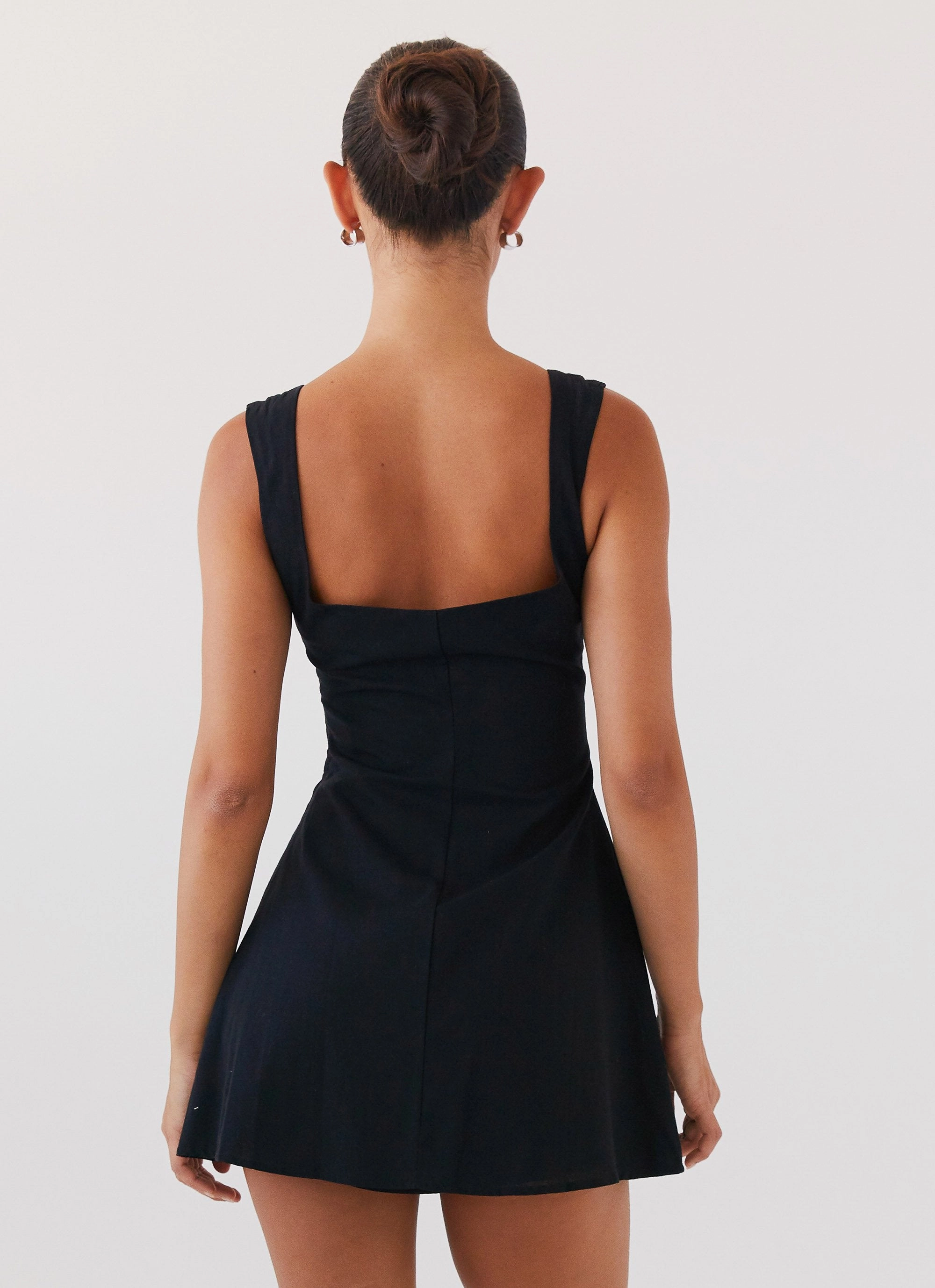 Cadence Mini Dress - Black Flattering Waist Fit