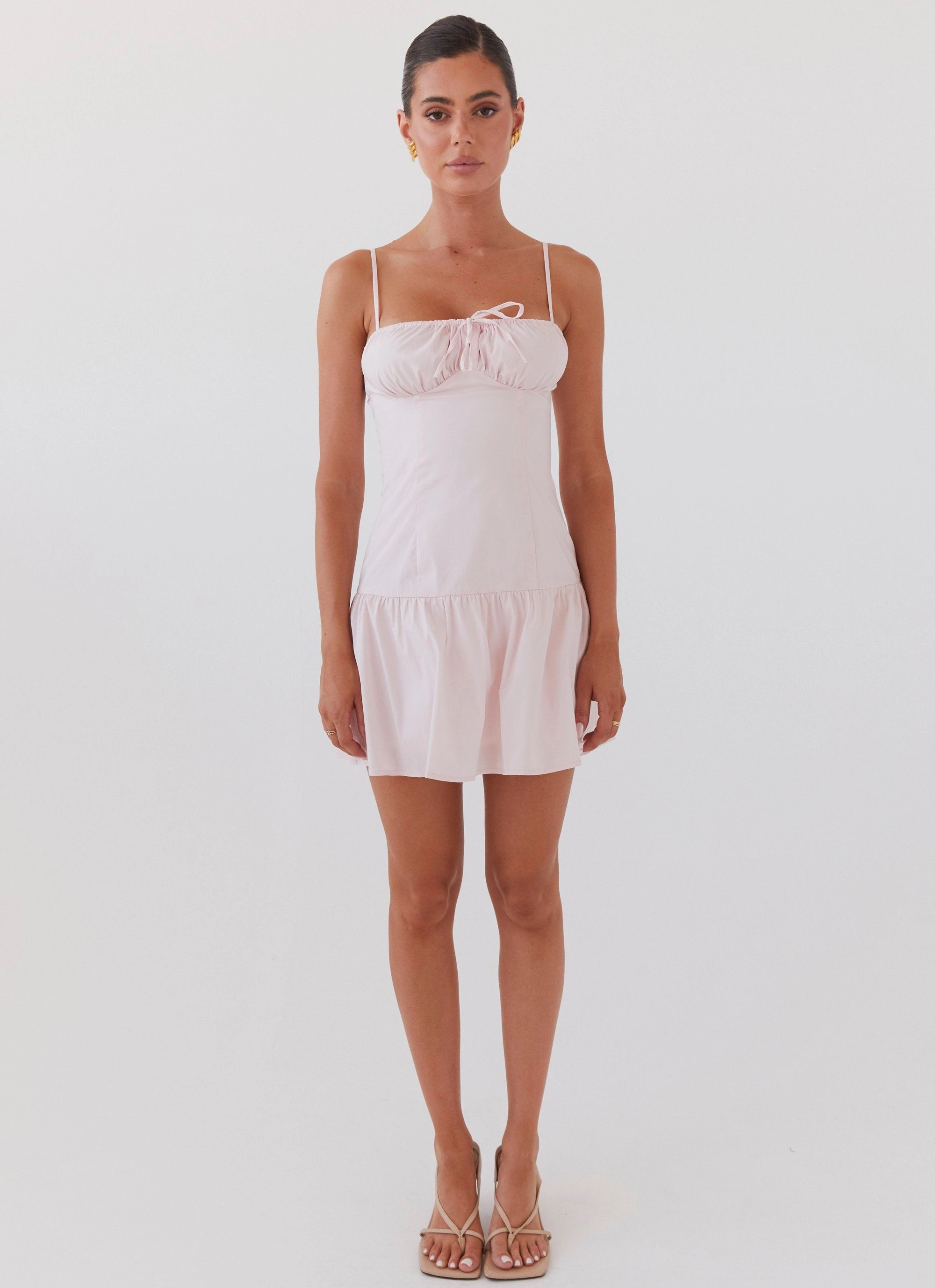 Romantic Charm Bustier Mini Dress - Baby Pink Fresh Aesthetic Daily Favorite