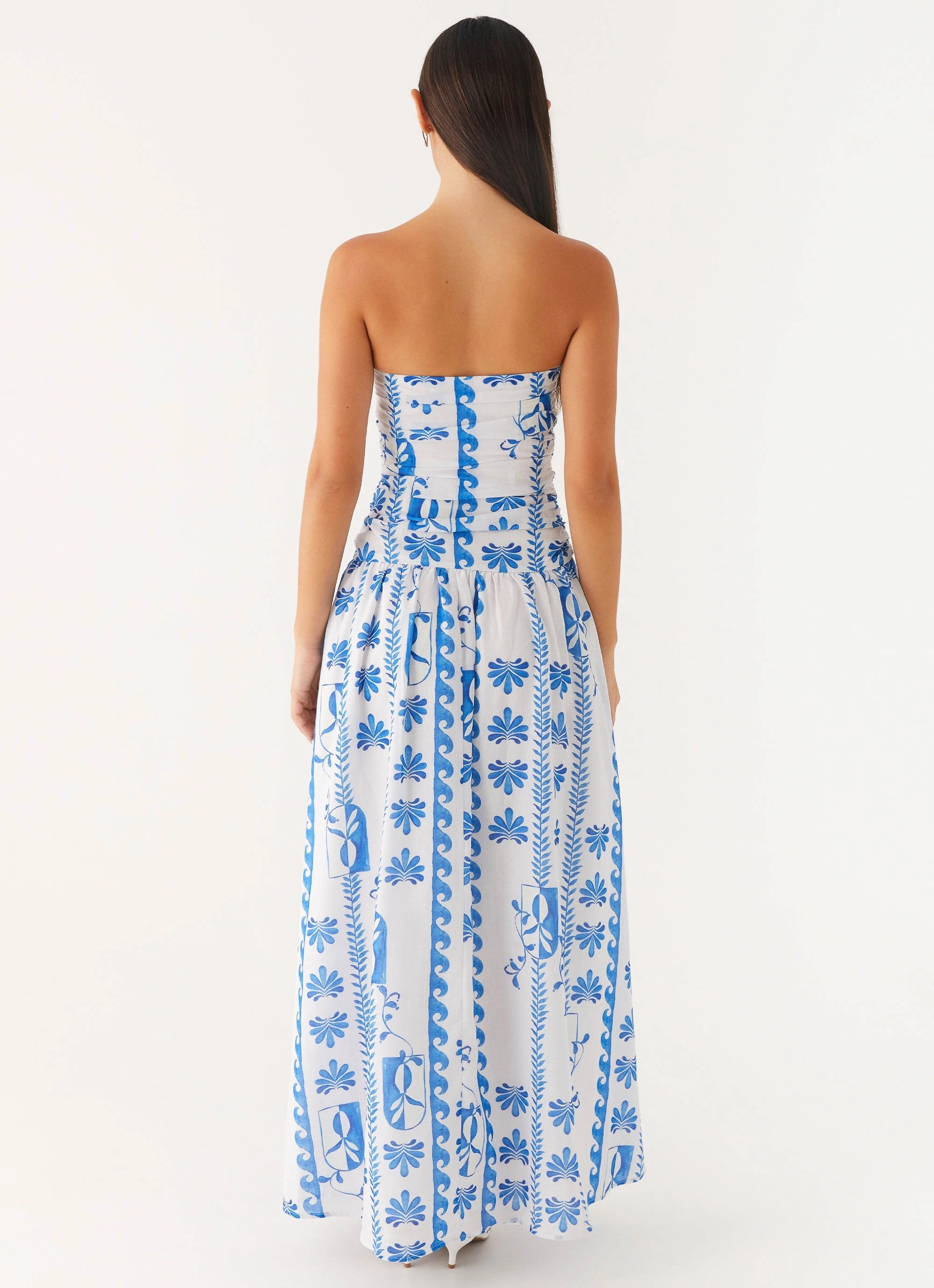 Sleeveless Cut Glamorous look Carmel Maxi Dress - Floral Wave