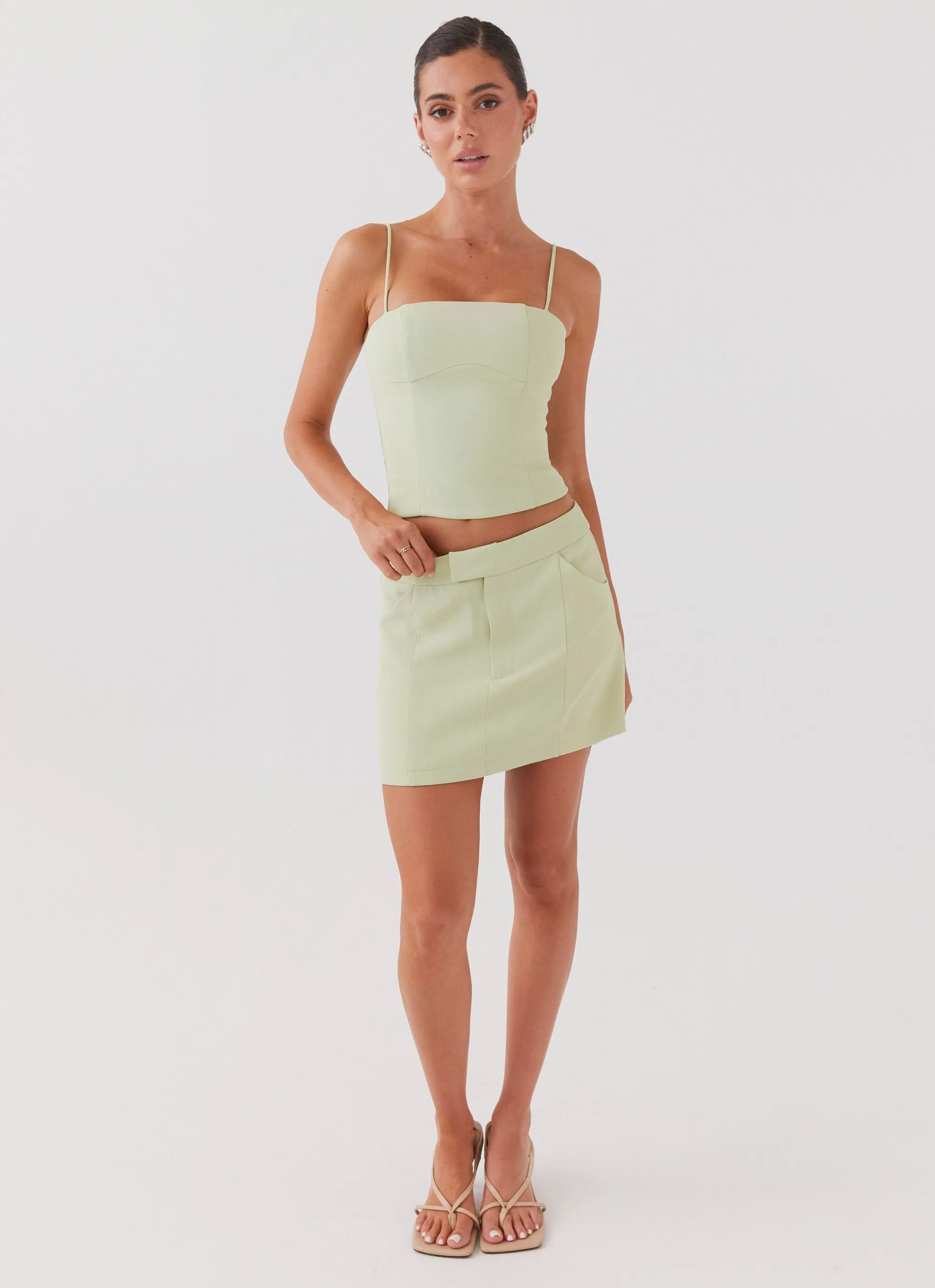Eliana Crop Top - Green Zest Microfiber Technology AntiBacterial Coating