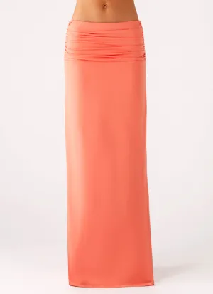 Elisabetta Maxi Skirt - Coral Double Layer
