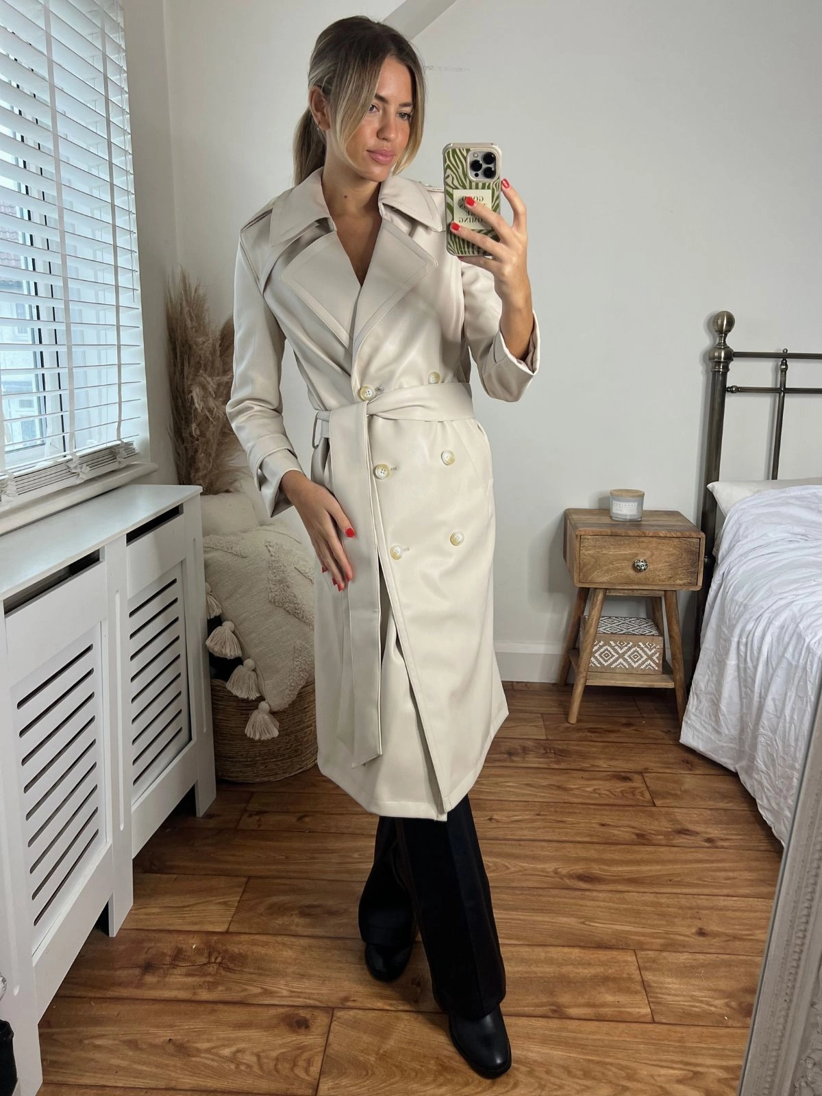 Eliza PU Trench Coat / Cream ZeroWasteProduction