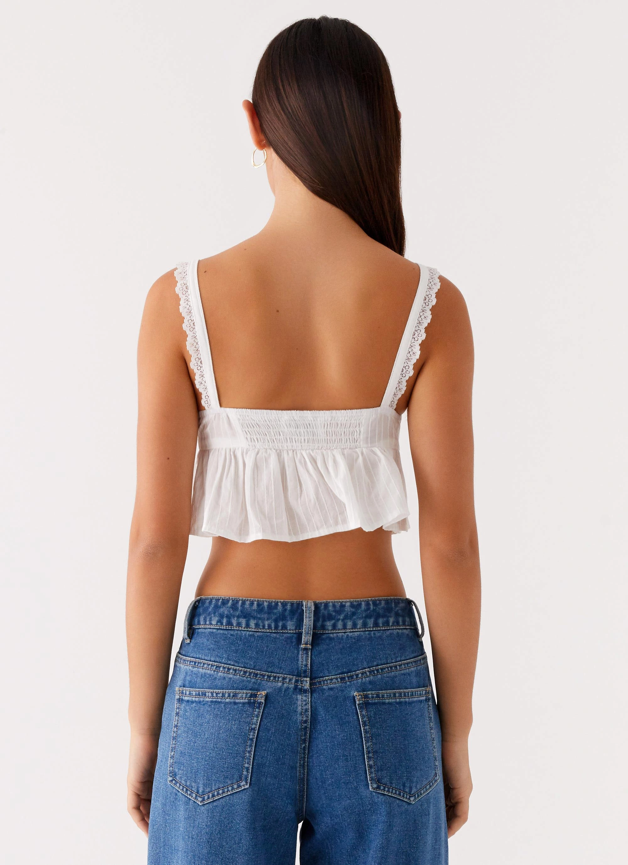 Comfortable Wear Wrinkle Resistant Textile Elliana Cami Top - White