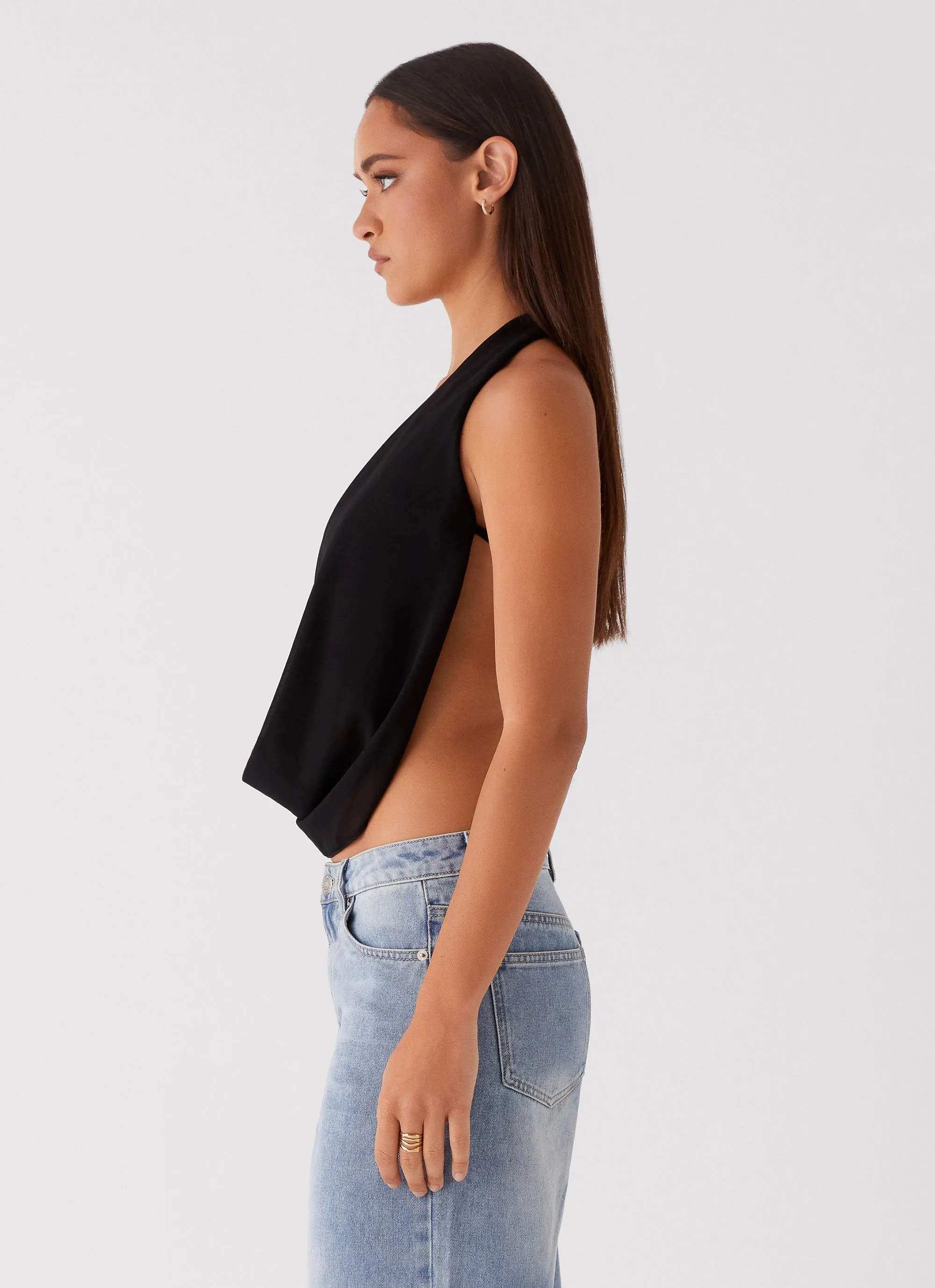 Elysia Chiffon Top - Black UltraSoft Lining