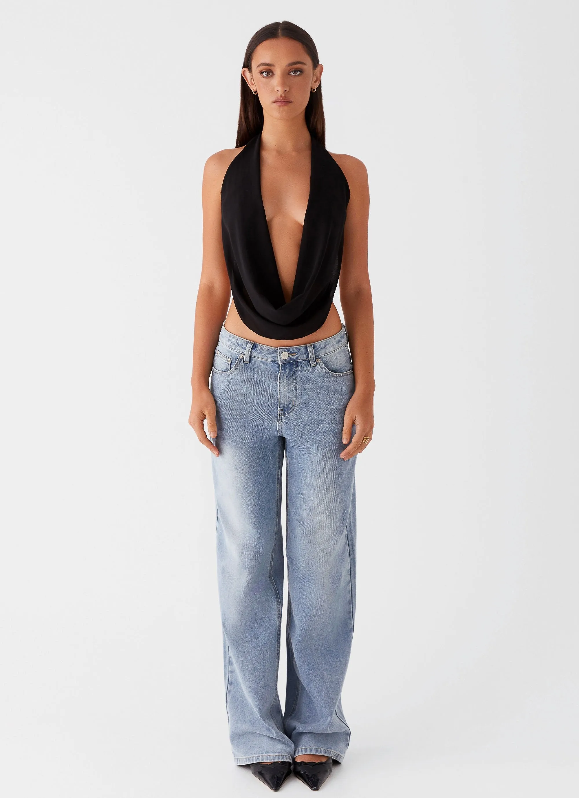 Wrinkle Resistant Textile Elysia Chiffon Top - Black