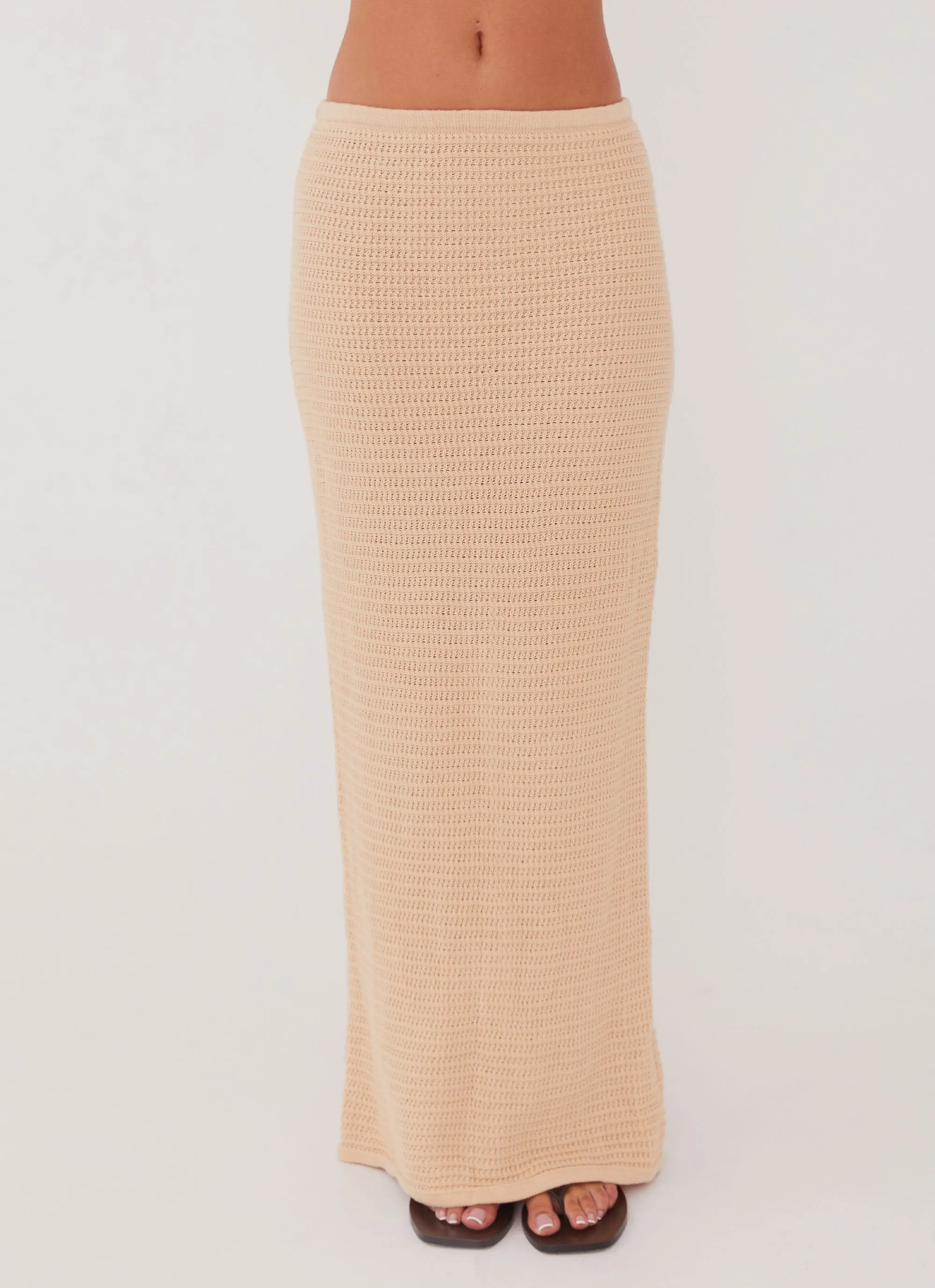 Emaline Knit Maxi Skirt - Beige Fresh Fit
