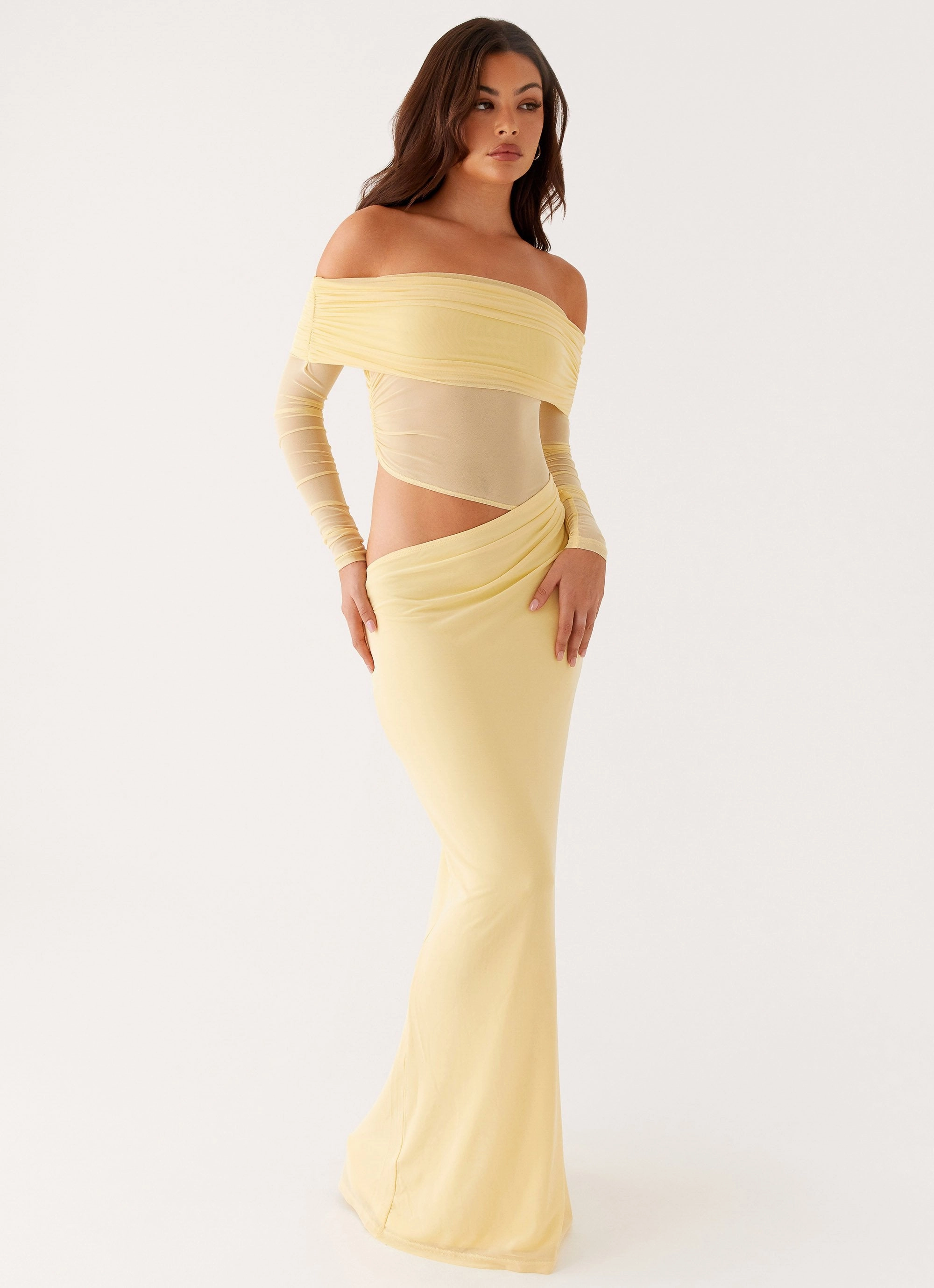 Emery Maxi Dress - Yellow Easy Draping Clean Comfort