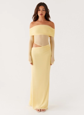 Loose Flow Elegant Appearance Emery Maxi Dress - Yellow