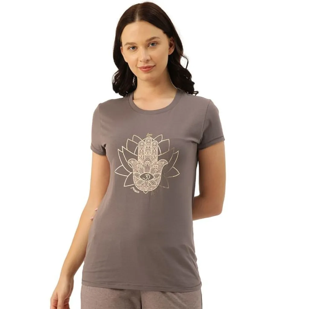 Enamor-E147 BASIC CREW TEE â€“ GRAPHIC PRINT | SHORT SLEEVE CREW NECK STRETCH COTTON TEE