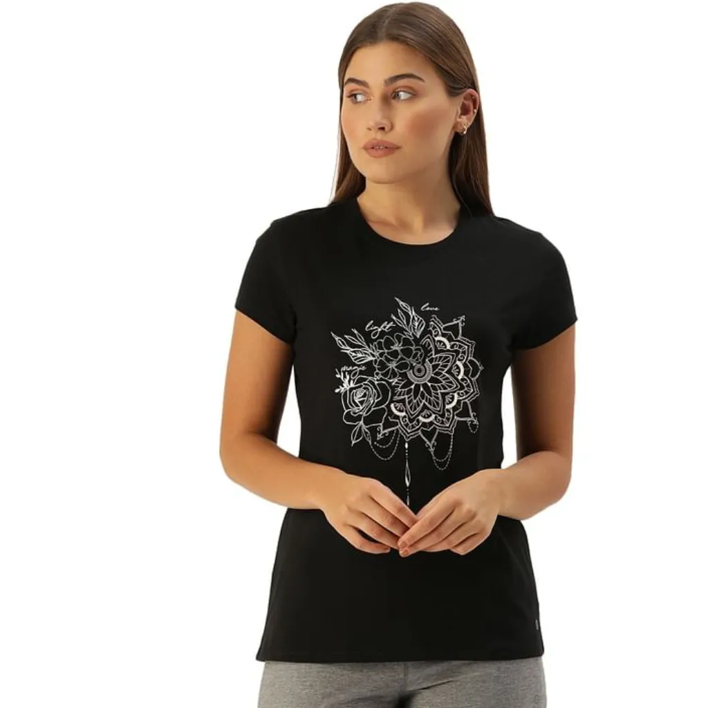 Enamor-E147 BASIC CREW TEE â€“ GRAPHIC PRINT | SHORT SLEEVE CREW NECK STRETCH COTTON TEE