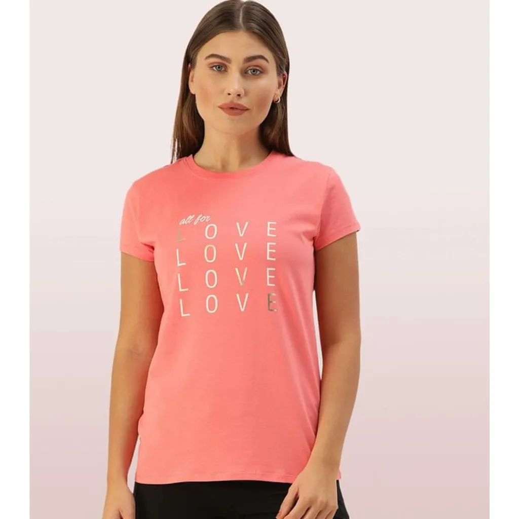 Enamor-E147 BASIC CREW TEE â€“ GRAPHIC PRINT | SHORT SLEEVE CREW NECK STRETCH COTTON TEE