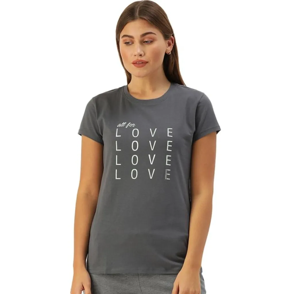 Enamor-E147 BASIC CREW TEE â€“ GRAPHIC PRINT | SHORT SLEEVE CREW NECK STRETCH COTTON TEE