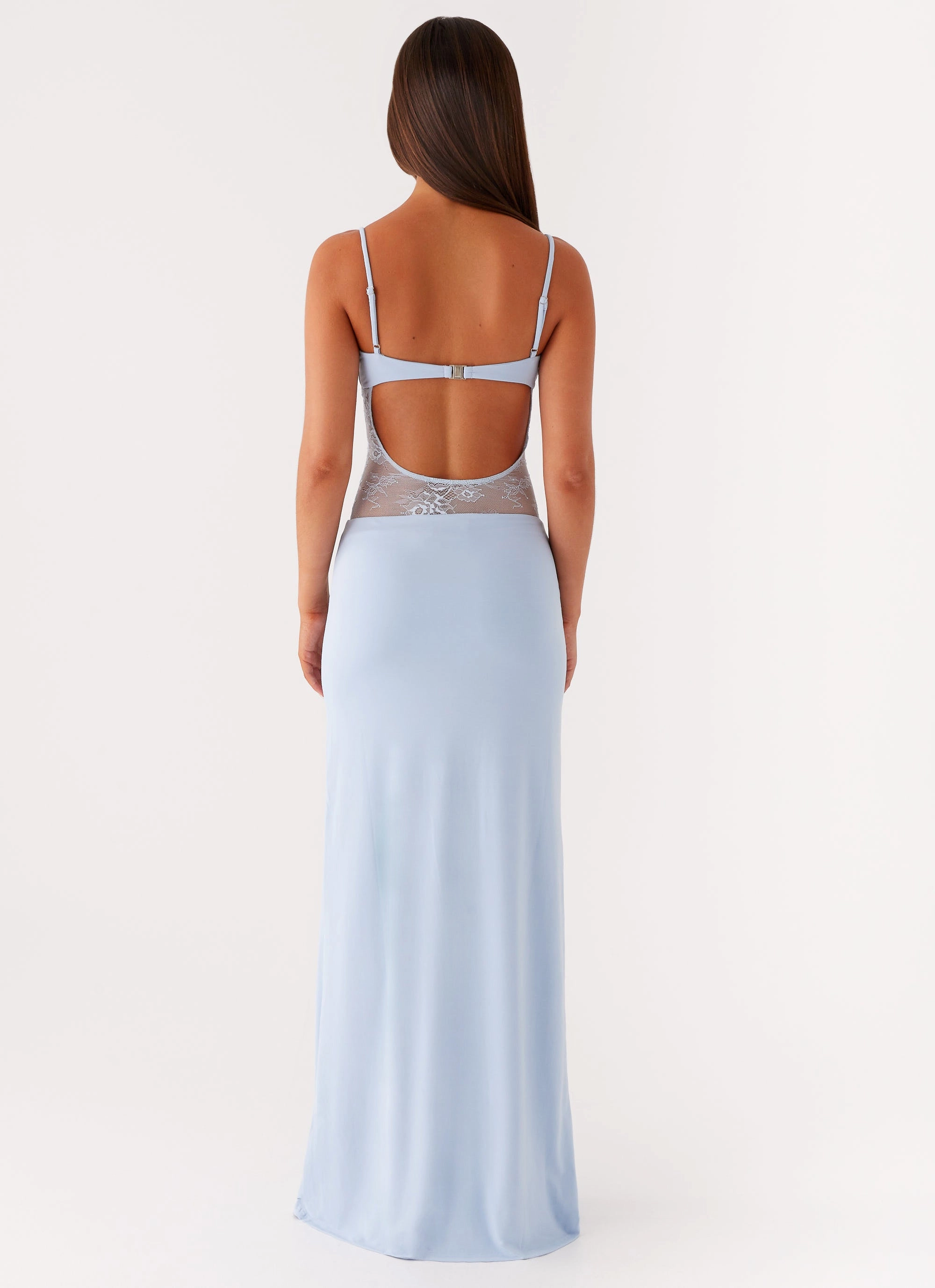 Envy Maxi Dress - Blue High-Low-Hem