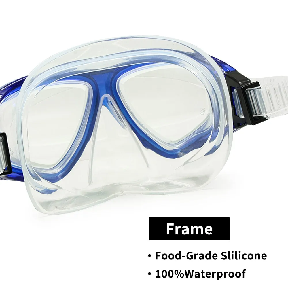 Enzodate Unisex Full Rim Polycarbonate Myopic Snorkel Goggles