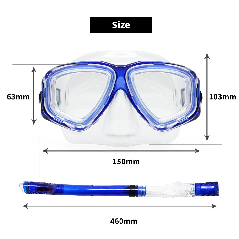 Enzodate Unisex Full Rim Polycarbonate Myopic Snorkel Goggles