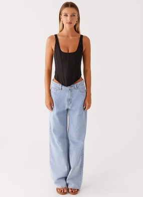 Office Attire SoftInteriorLining Narelle Corset Top - Black