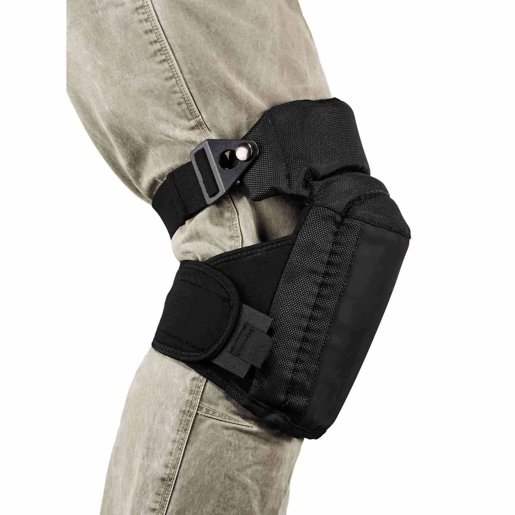 Ergodyne 18450 450  Black Hinged Slip Resistant Gel Knee Pads - Soft Cap