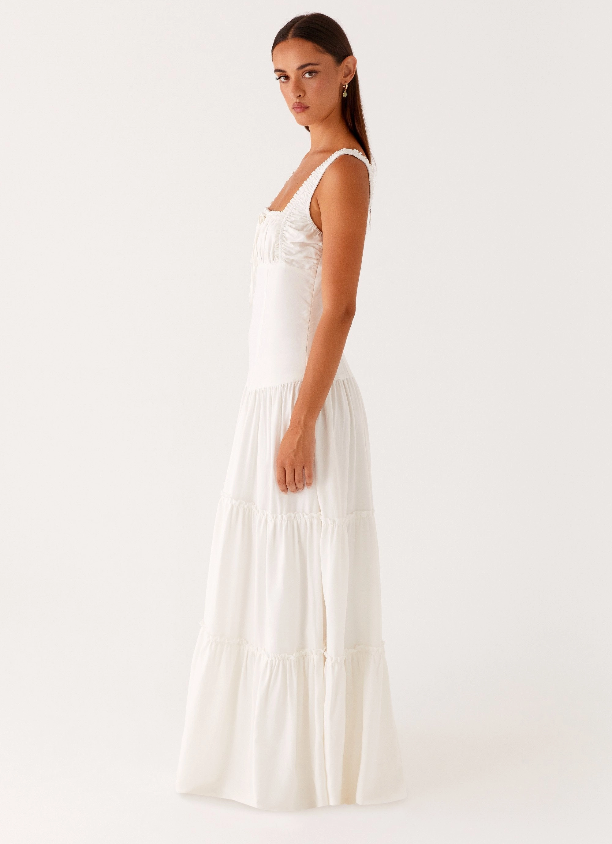 Soft Detail Modern Texture Esme Maxi Dress - White