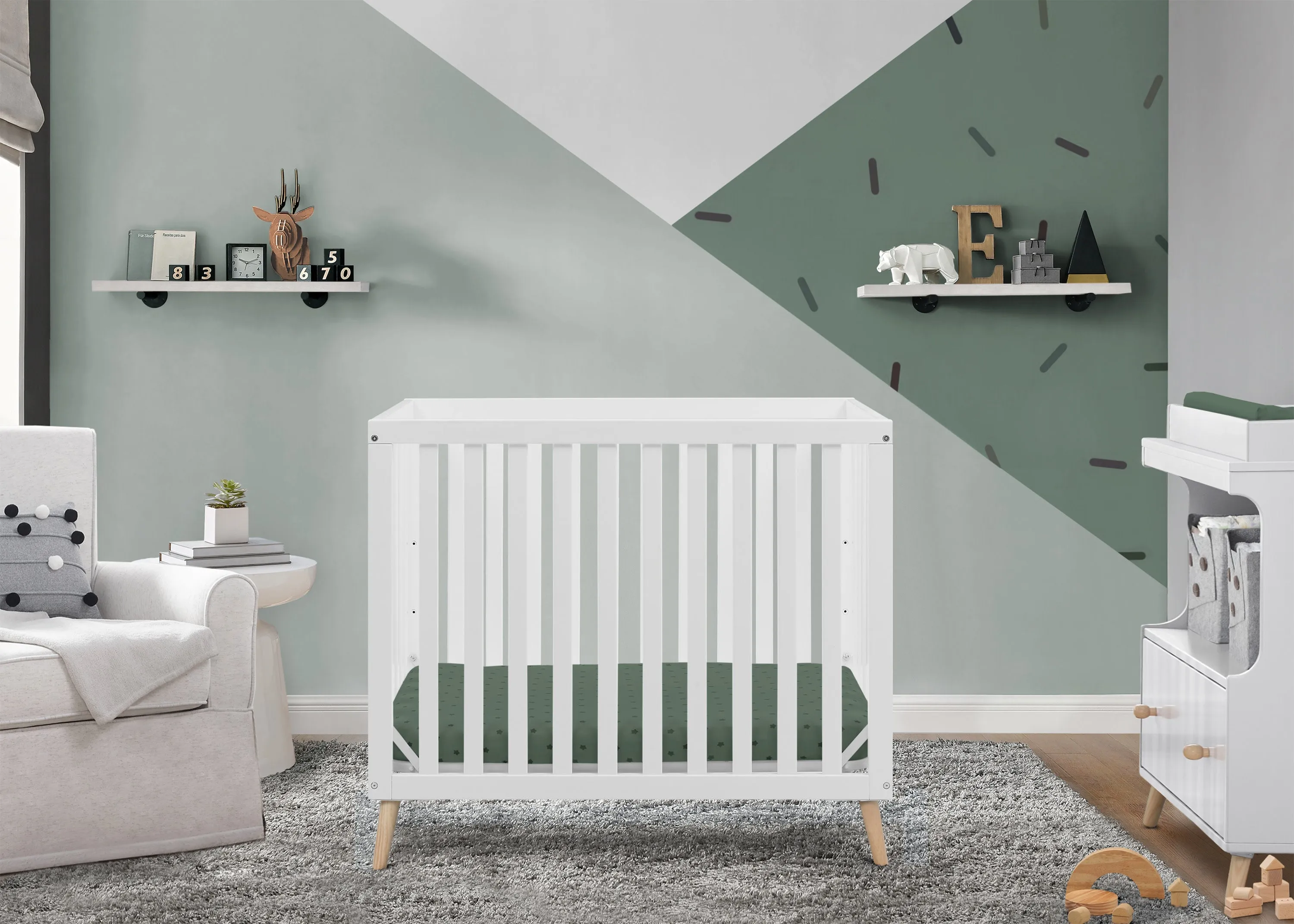 Essex Convertible Mini Baby Crib with 2.75-Inch Mattress