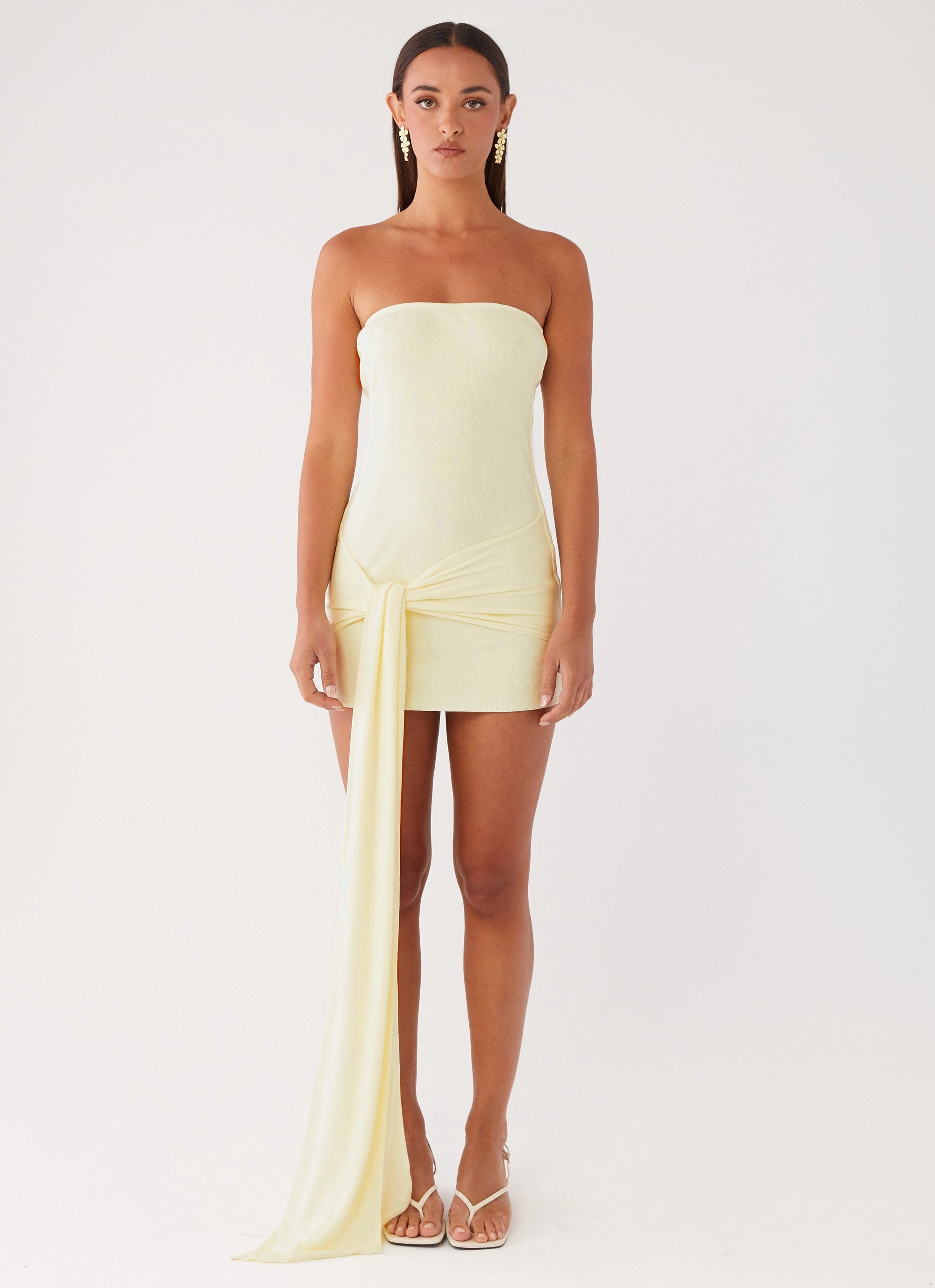 Fresh Fit Care-Instructions-Included Eternal Gaze Strapless Wrap Mini Dress - Ivory