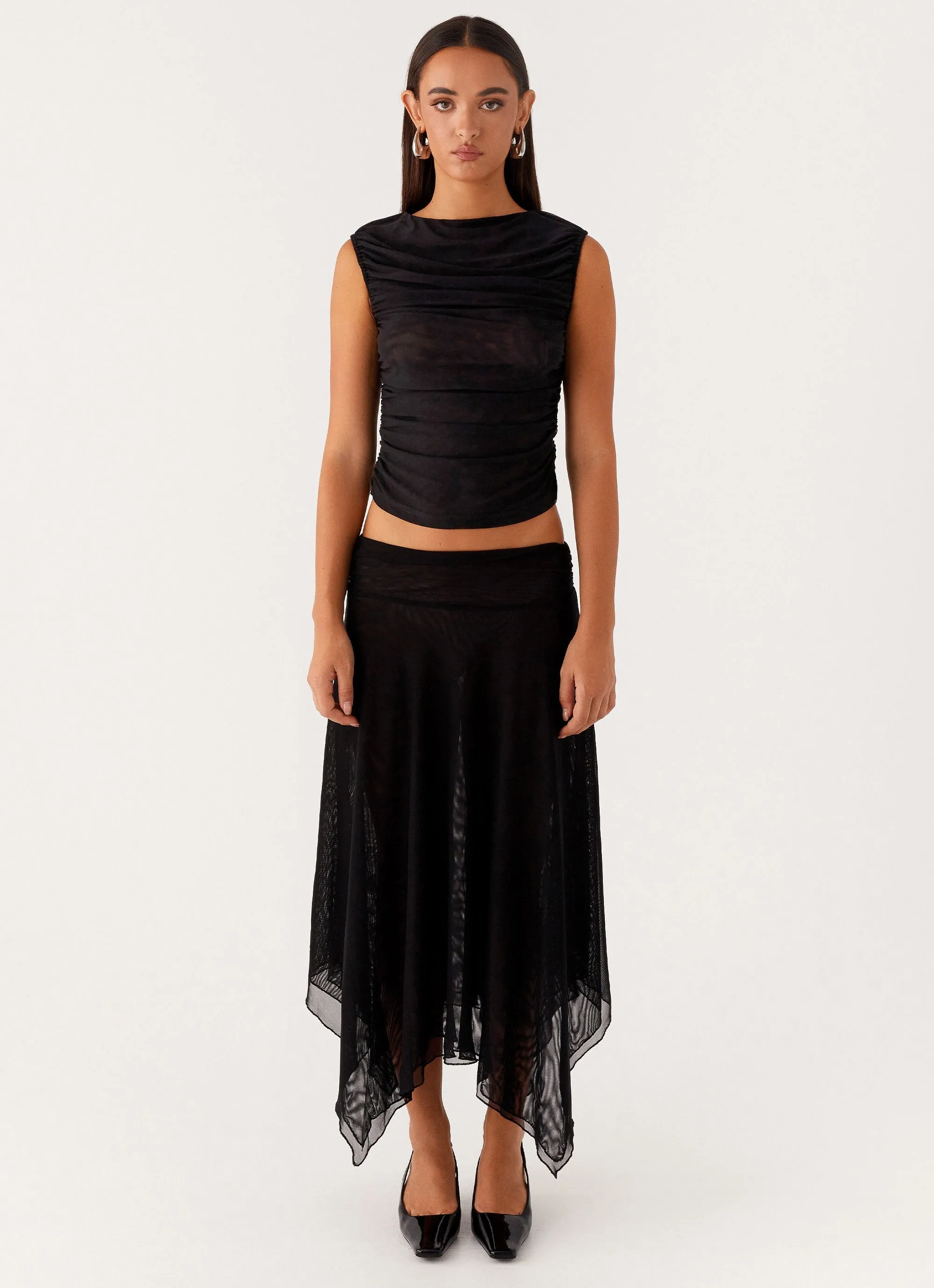 Arwen Midi Skirt - Black Quick Wear