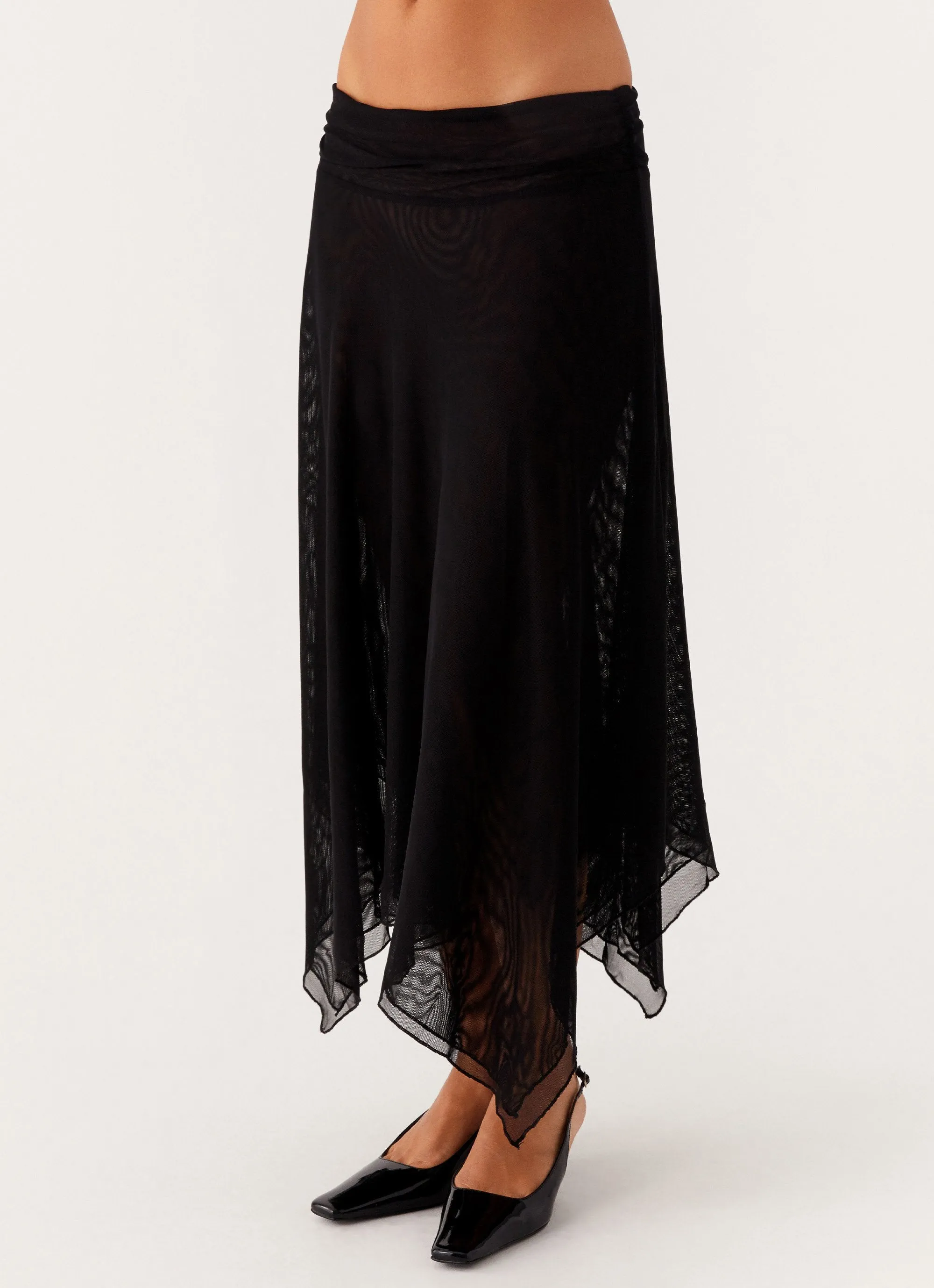 Recycled Polyester Street Ready Arwen Midi Skirt - Black