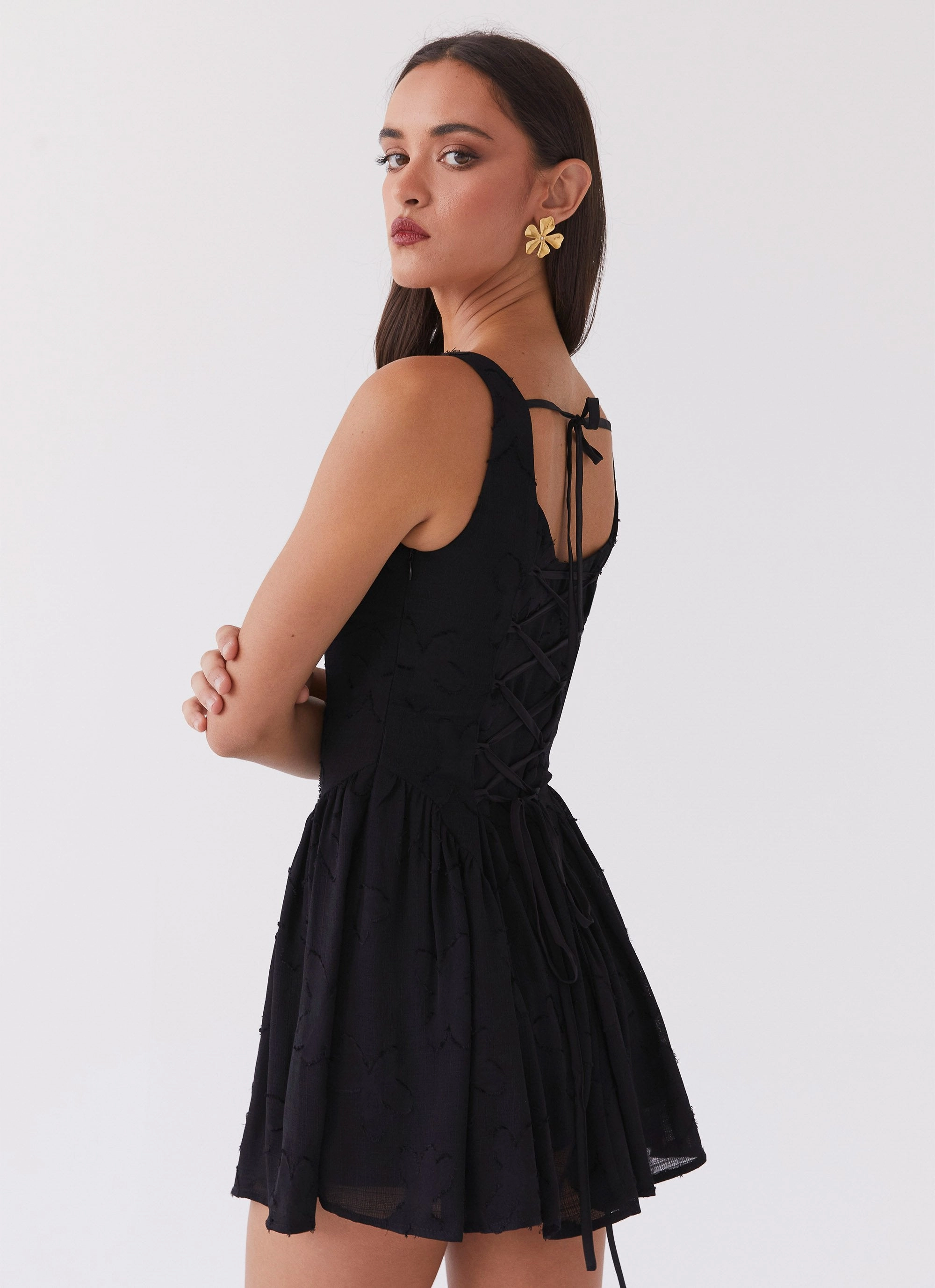 Evelyn Mini Dress - Black Insulating-Lining Minimal Comfort