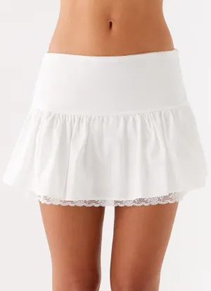 Recycled Polyester Detachable Detail Mavis Mini Skirt - White