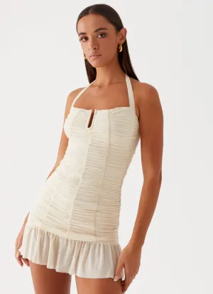 Toni Halter Mini dress - Lemon Organic Cotton