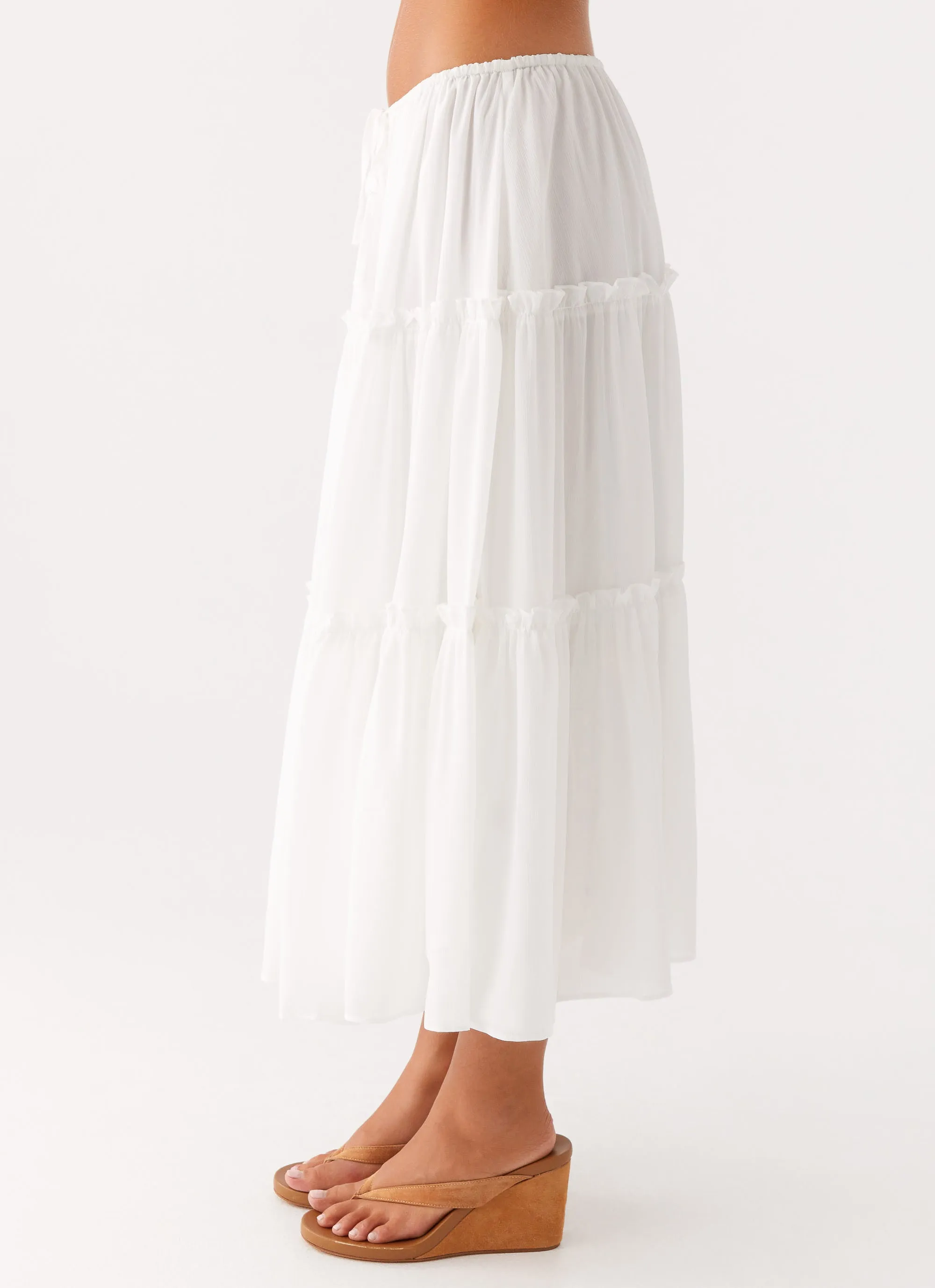 Evi Midi Skirt - Ivory Unique Feature