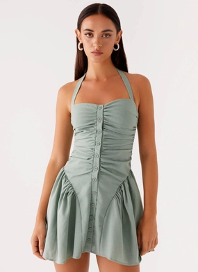 Tailored Fit Fresh Palette Fable Mini Dress - Sage